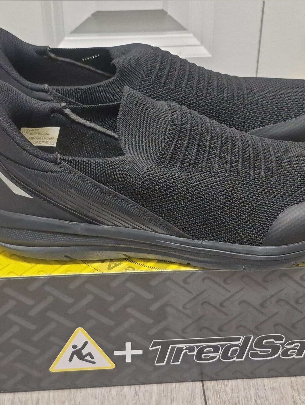 Tredsafe ALEX Memory Foam Slip Resistant Black Slip-on Sneakers Size 12 Men